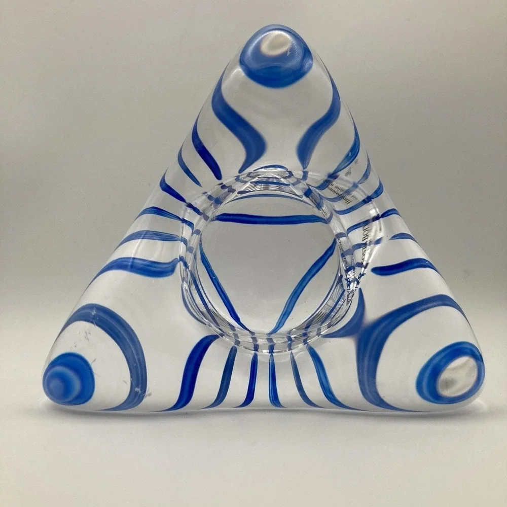 Vintage Swedish Triangular Candleholder by Ulrica Hydman Vallien for Kosta Boda